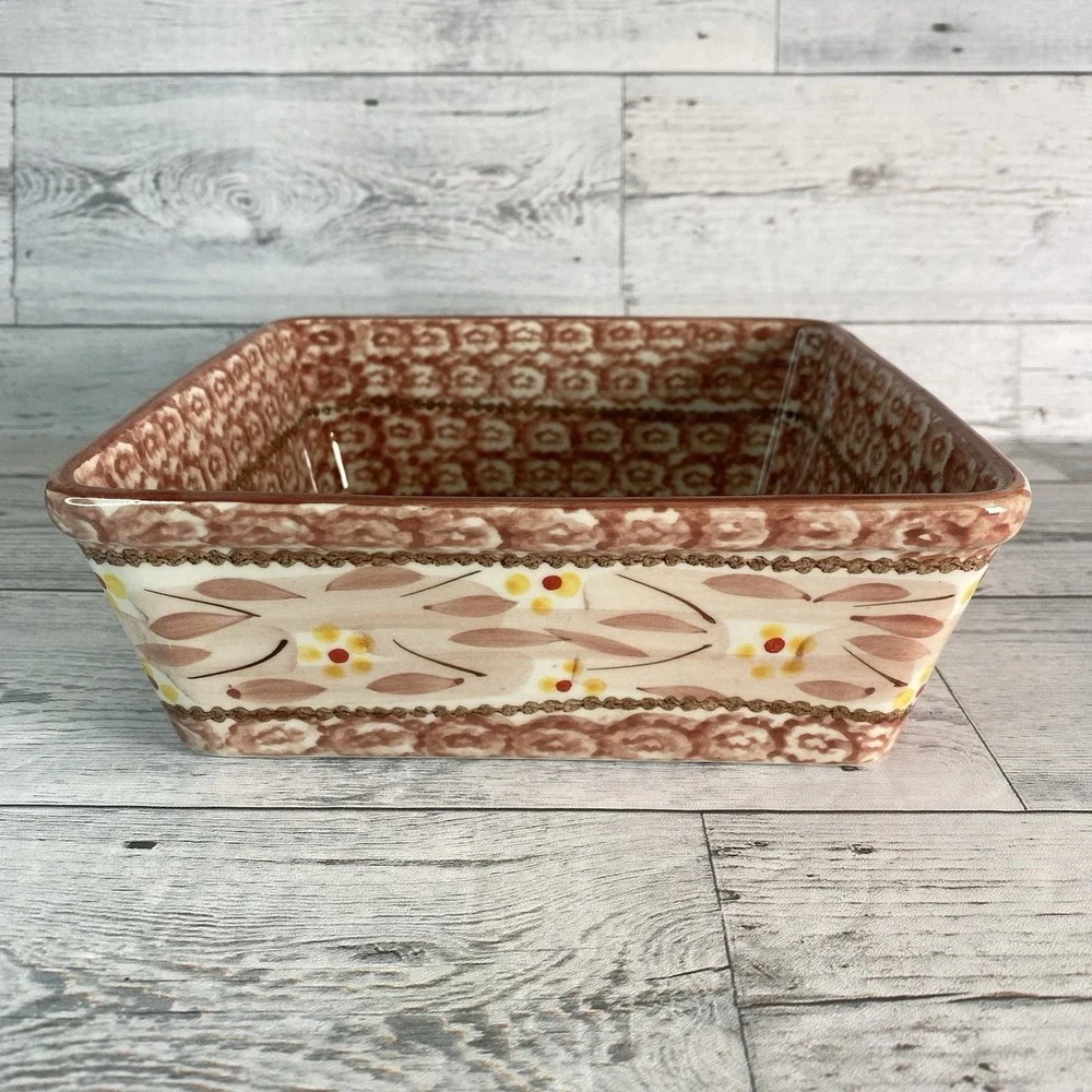 Temptations By Tara Old World Baking Serving Dish Square 8 Inch Cranberry